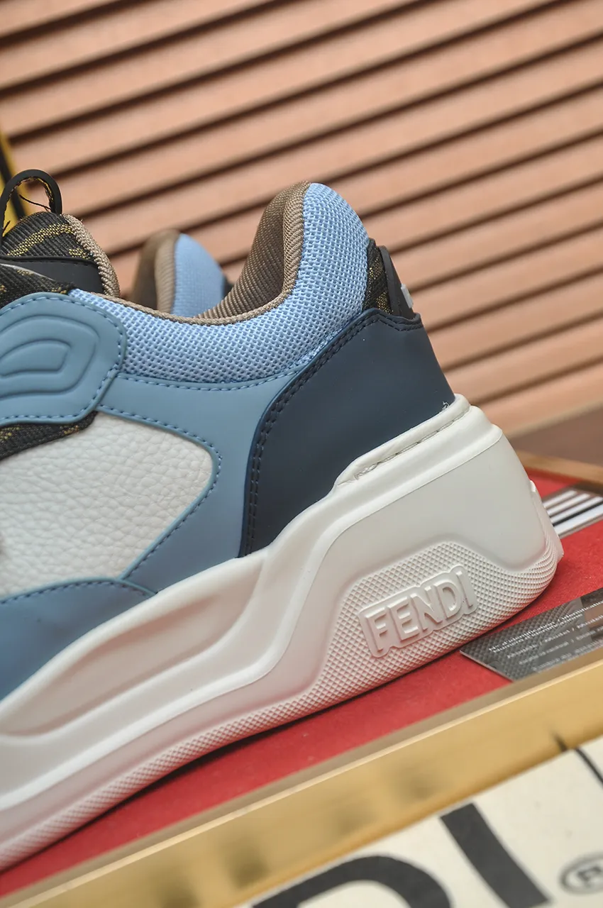 Men's shoes 💰600💶 [Fendi] The latest casual sports shoes 🔥 Many 💑 stars have the same style FD match. The original version is a one-to-one replica. Designer Kim Jones's first fendi match and Donkey brand Trainer basketball sneakers. Material: Original silk mesh. Lining: Breathable mesh. Packaging: Original 1:1 matching high-end packaging. Size: 38-45 (45 is custom-made and cannot be returned or exchanged)